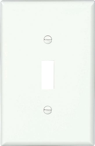 Eaton Wiring Devices PJ1W-10-L Switch Wallplate, 4.87 in L, 3.13 in W, 1 -Gang, Polycarbonate, White, Smooth