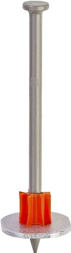 Ramset 1516SDC Washered Pin, 0.145 in Dia Shank, 2-1/2 in L, Metal, Zinc