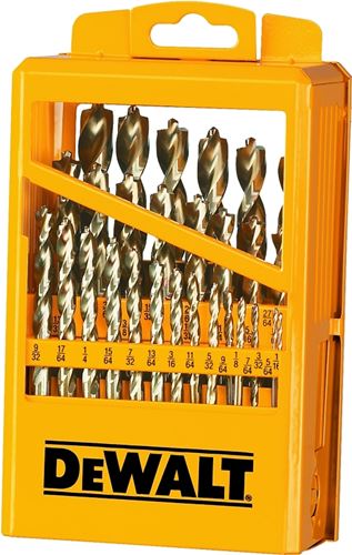 DeWALT DW1969 Drill Bit Set, High Performance, 29-Piece, Steel, Ferrous Oxide, Pack of 3