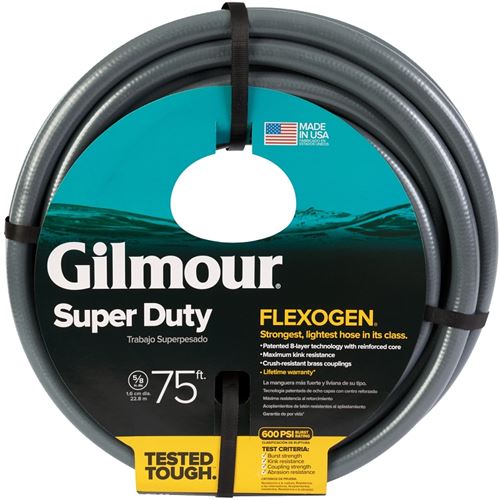 Gilmour Mfg 874751-1001 Garden Hose, 75 ft L, Brass, Gray