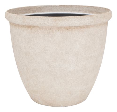 Landscapers Select PT-S010-C Planter, 17-3/4 in Dia, 15 in H, Round, Resin, Stone, Stone, Pack of 6