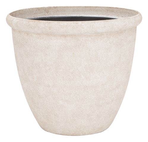 Landscapers Select PT-S010-B Planter, 14-3/4 in Dia, 12-1/2 in H, Round, High-Density Resin, Stone, Stone