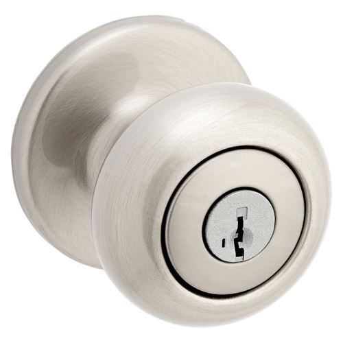 Kwikset 400CV 15 RCAL RCS Entry Knob, Satin Nickel, Brass, KW1 Keyway, 3 Grade