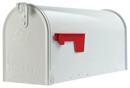 Gibraltar Mailboxes Elite Series E1100W00 Mailbox, 800 cu-in Capacity, Galvanized Steel, Powder-Coated, 6.9 in W, White