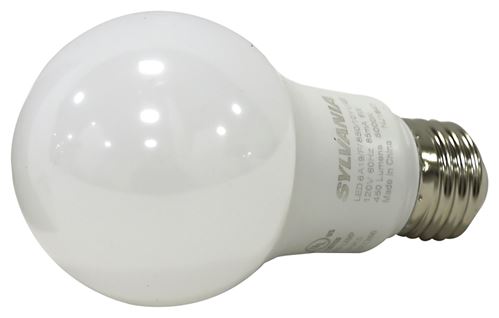 Sylvania 74081 LED Bulb, General Purpose, A19 Lamp, 40 W Equivalent, E26 Lamp Base, Frosted, Bright White Light