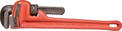 Superior Tool PRO-LINE Series 02814 Pipe Wrench, 2 in Jaw, 14 in L, Straight Jaw, Iron, Epoxy-Coated, Ergonomic Handle