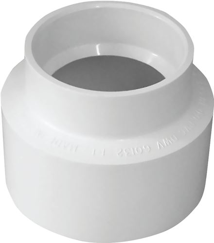 Canplas 414227BC Adapter Coupling, 6 x 4 in, Hub, PVC, White