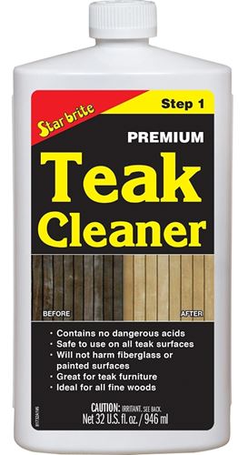 Star brite 081432 Teak Cleaner, 32 oz Bottle, Liquid, Clear