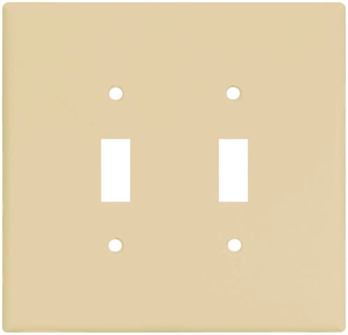 Eaton Wiring Devices 2149V-BOX Wallplate, 5-1/4 in L, 5.31 in W, 2 -Gang, Thermoset, Ivory, Pack of 10