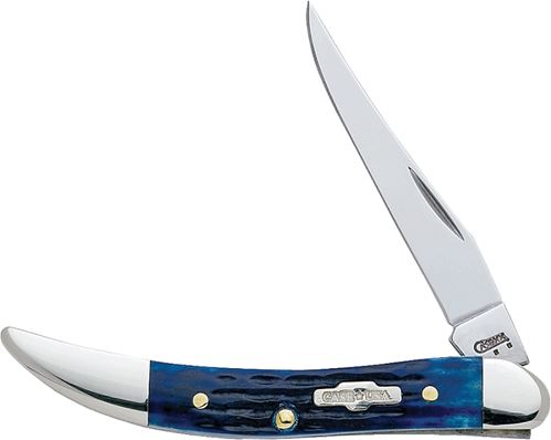 CASE 02804 Folding Pocket Knife, 2-1/4 in L Blade, Tru-Sharp Surgical Stainless Steel Blade, 1-Blade, Blue Handle