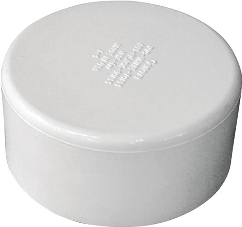 Canplas 193083S Pipe Cap, 3 in, Hub, PVC, White