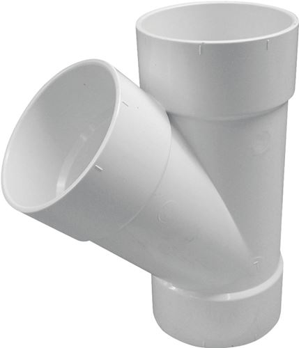 Canplas 414133BC Pipe Wye, 3 in, Hub, PVC, White, SCH 20 Schedule