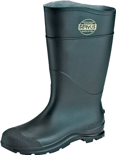 Servus 18821-9 Non-Insulated Knee Boots, 9, Black, PVC Upper, Insulated: No