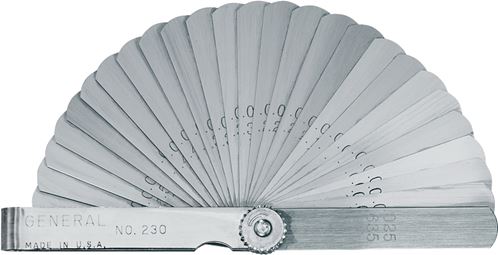 General 230 Leaf Feeler Gauge, Functions: Inch, Metric, Steel