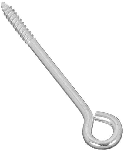 National Hardware N220-673 Lag Screw Eye, 1-1/2 in L Thread, 5 in OAL, 120 lb Working Load, Steel, Zinc, Pack of 10