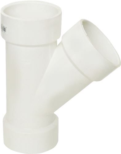 IPEX 192303L Pipe Wye, 3 in, Hub, PVC, White, SCH 40 Schedule