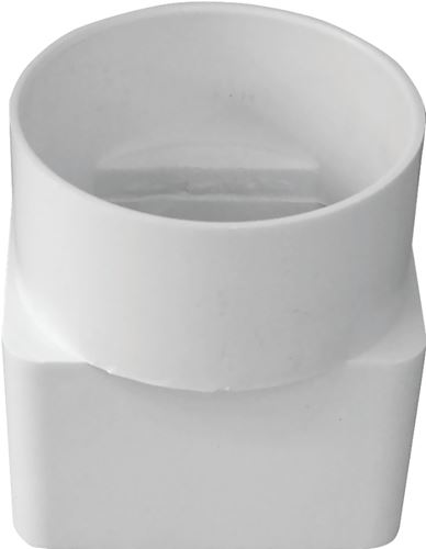 Canplas 414431BC Downspout Adapter, 2 x 3 in Connection, Hub, PVC, White