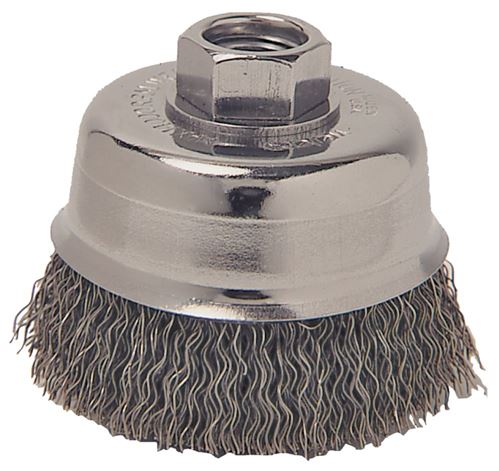 Weiler 36061 Wire Cup Brush, 5 in Dia, 5/8-11 Arbor/Shank, Carbon Steel Bristle