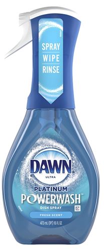 Dawn Platinum 52364 Dish Soap Spray, 16 oz, Bottle, Liquid, Fresh Scent, Colorless