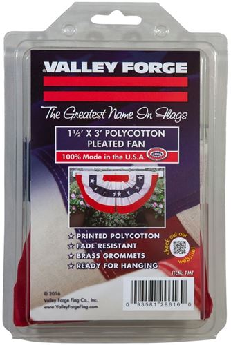 Valley Forge PMF Mini-Fan Flag, 1-1/2 ft W, 3 ft H, Polycotton