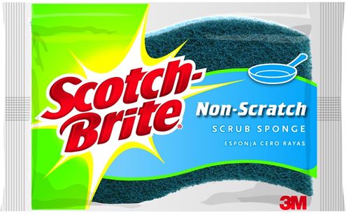 Scotch-Brite 521 Scrub Sponge, 4.4 in L, 2.6 in W, Blue