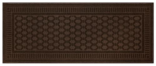 Multy Home 1005046 Embossed Mat, 5 ft L, 2 ft W, 0.16 in Thick, Andor Pattern, Polyester Rug, Black