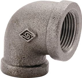 Prosource 2A-1B Pipe Elbow, 1 in, FIP, 90 deg Angle, Malleable Iron, SCH 40 Schedule, 300 psi Pressure