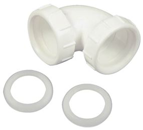 Danco 94034 Elbow Tube, 1-1/2 in, Slip-Joint, PVC, White