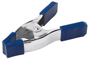 Irwin 222702 Spring Clamp with Soft Grip Pad, 2 in Clamping, Steel, Blue/Silver
