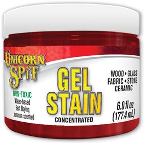 ECLECTIC UNICORN SPIT 5772002 Gel Stain and Glaze, Molly Red Pepper, 6 fl-oz, Jar