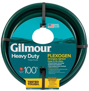 Gilmour 834101-1001 Heavy-Duty Garden Hose, 3/4 in, 100 ft L, FGHT x MGHT, Rubber, Green