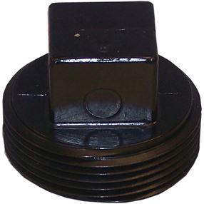 Canplas 103054SBC Threaded Plug, 4 in, MNPT, ABS, Black, SCH 40 Schedule