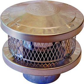 AmeriVent 6HS-RCS Vent Cap, 6 in Connection, Stainless Steel, Galvanized