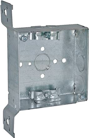 Raco 223 Welded Box with NMSC Clamp, 2-Gang, 4-Knockout, 1/2 in, 1/2 to 3/4 in, Steel, Gray, Pre-Galvanized