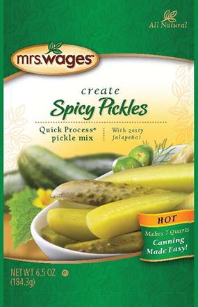 Mrs. Wages W655-J7425 Hot Spicy Pickle Mix, 6.5 oz Pouch, Pack of 12