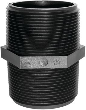 Green Leaf M 1200 P Pipe Nipple, 1/2 in, MNPT, Black, Pack of 5