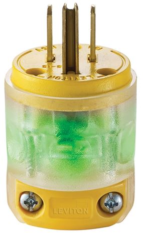Leviton R50-515PV-LIT Electrical Plug, 2 -Pole, 15 A, 125 V, NEMA: NEMA 5-15P, Transparent Yellow