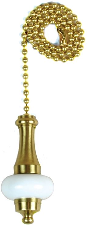 Jandorf 60322 Pull Chain, 12 in L Chain, Brass, 1/PK