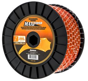 Arnold Maxi Edge Series WLM-395 Trimmer Line Spool, 0.095 in Dia, 819 ft L, Polymer, Orange