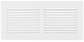 Imperial RG0418 Return Air Sidewall Grille, 14 in L, 6 in W, Steel, White, Painted/Powder-Coated