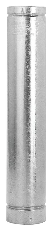 Selkirk 4RV-2 Type B Gas Vent Pipe, 4 in OD, 2 ft L, Galvanized Steel