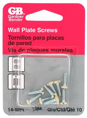 Gardner Bender 14-WPI Screw Kit, 1/2 in L, Flat Head, Ivory