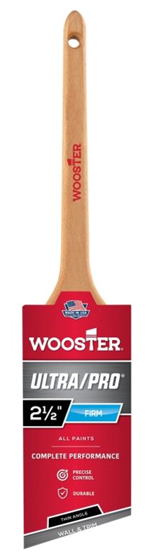 Wooster 4181-2 1/2 Paint Brush, 2-1/2 in W, 2-11/16 in L Bristle, Nylon/Polyester Bristle, Sash Handle