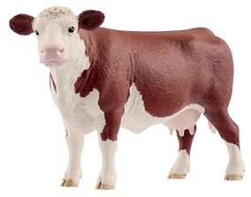 Schleich-S Farm World 13867 Figurine, Hereford Cow, 3 to 8 years Age, XL, Plastic, Brown