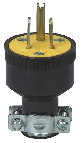 Eaton Wiring Devices BP1709 Electrical Plug, 2 -Pole, 15 A, 125 V, Slot, NEMA: NEMA 5-15, Black