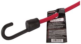 ProSource FH64082 Stretch Cord, 8 mm Dia, 24 in L, Red, Hook End, Pack of 12