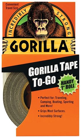 Gorilla 6100109 Duct Tape, 30 ft L, 1 in W, Black