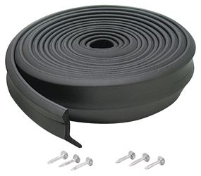 M-D 03749 Bottom Garage Door Sealer, 2 in W, 1 in Thick, 16 ft L, EPDM Rubber, Black