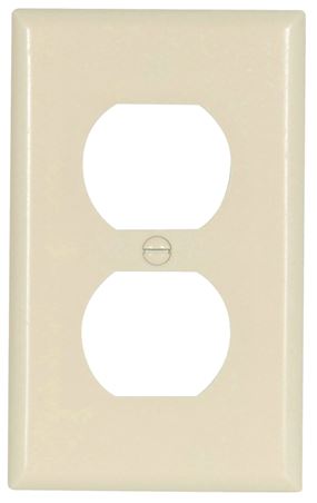 Eaton Wiring Devices 2132LA-BOX Receptacle Wallplate, 4-1/2 in L, 2-3/4 in W, 1 -Gang, Thermoset, Light Almond