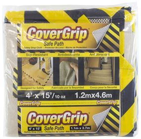 CoverGrip 41510 Drop Cloth, 15 ft L, 4 ft W, Canvas, Beige/Cream